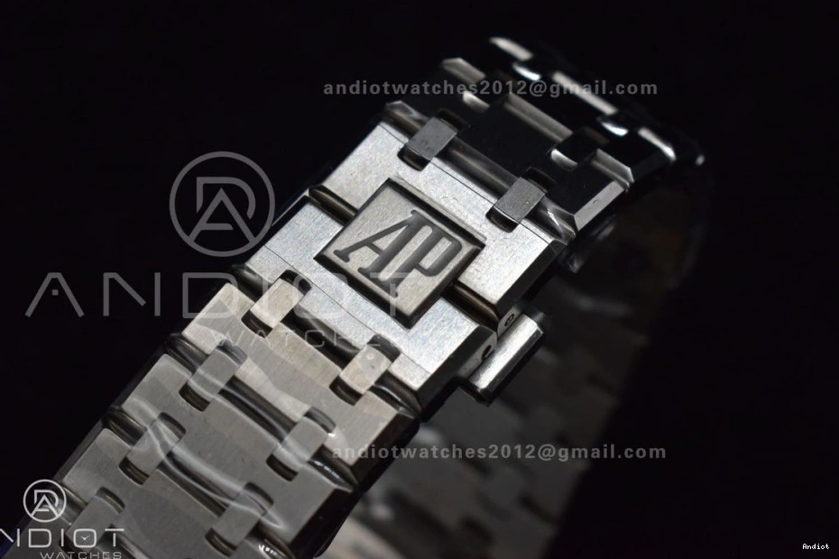 Dial Clone on 41mm Super 15500 Textured 1:1 Best Royal SS Bracelet Oak Black SS APSF Edition A4302 0517